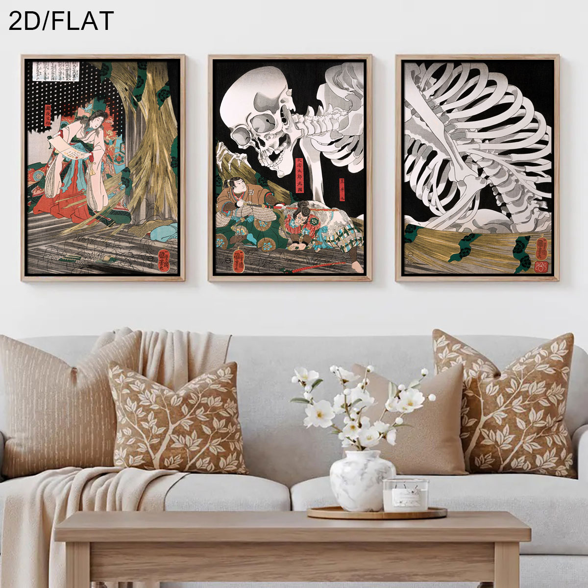 Home Decor Japandi - 3 szt. Retro Japońskie Takiyasha Czarownica
