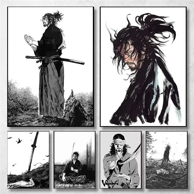Home Decor Japandi - Vintage Japońskie Anime Grafiki Ścienne Miyamoto