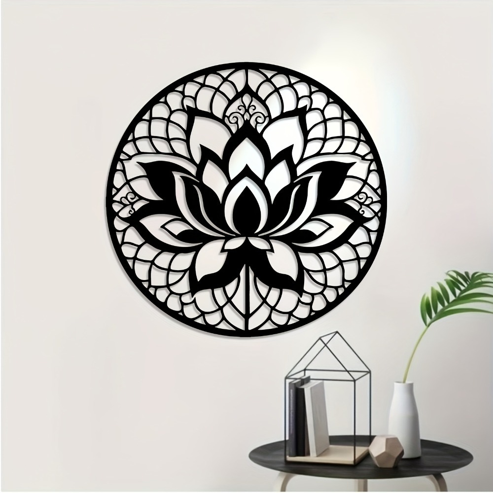 Home Decor Wall Panels - Lumiho Metalowa Dekoracja Ścienna Kwiat Lotosu,