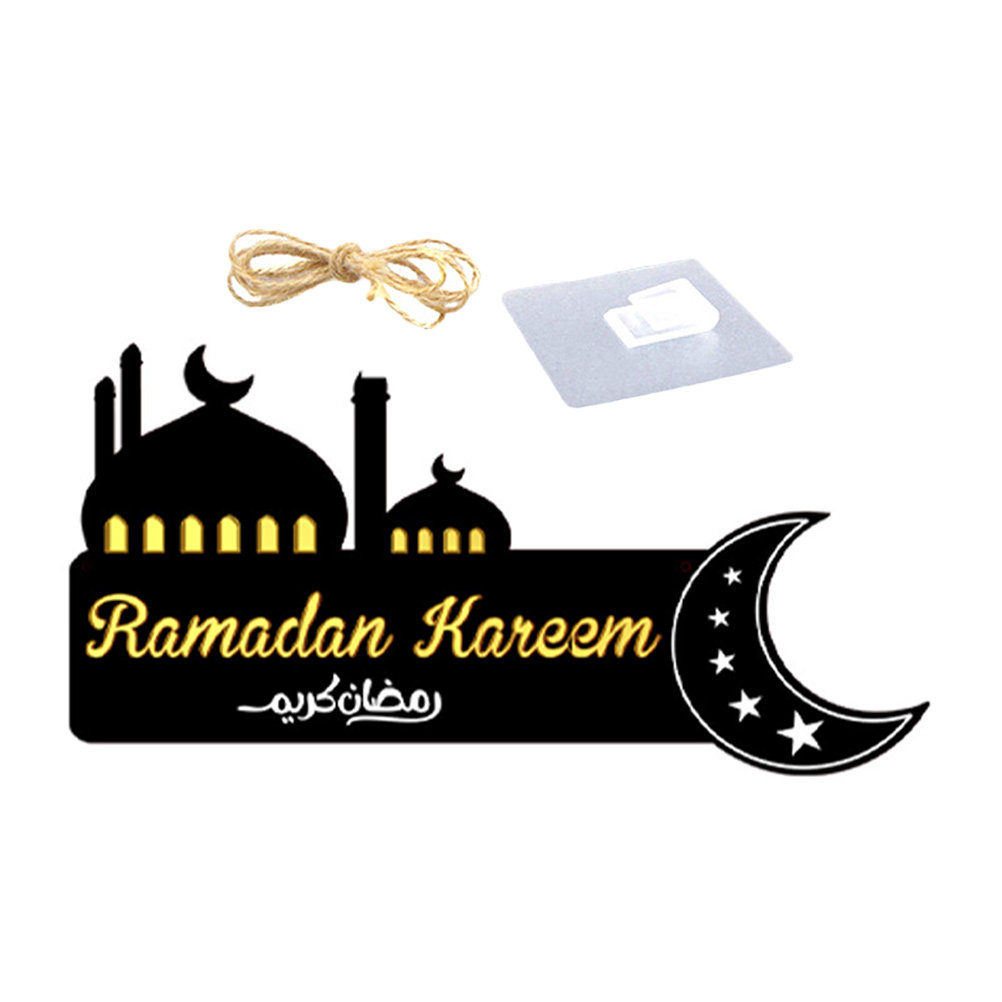 Home Decor Ramadan - Drewniana zawieszka Eid Ramadan z delikatnym