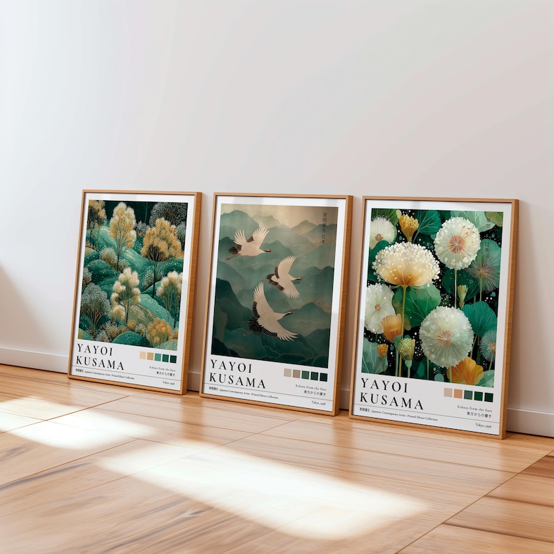 Home Decor Japandi - 1/3 szt. Japoński plakat na płótnie