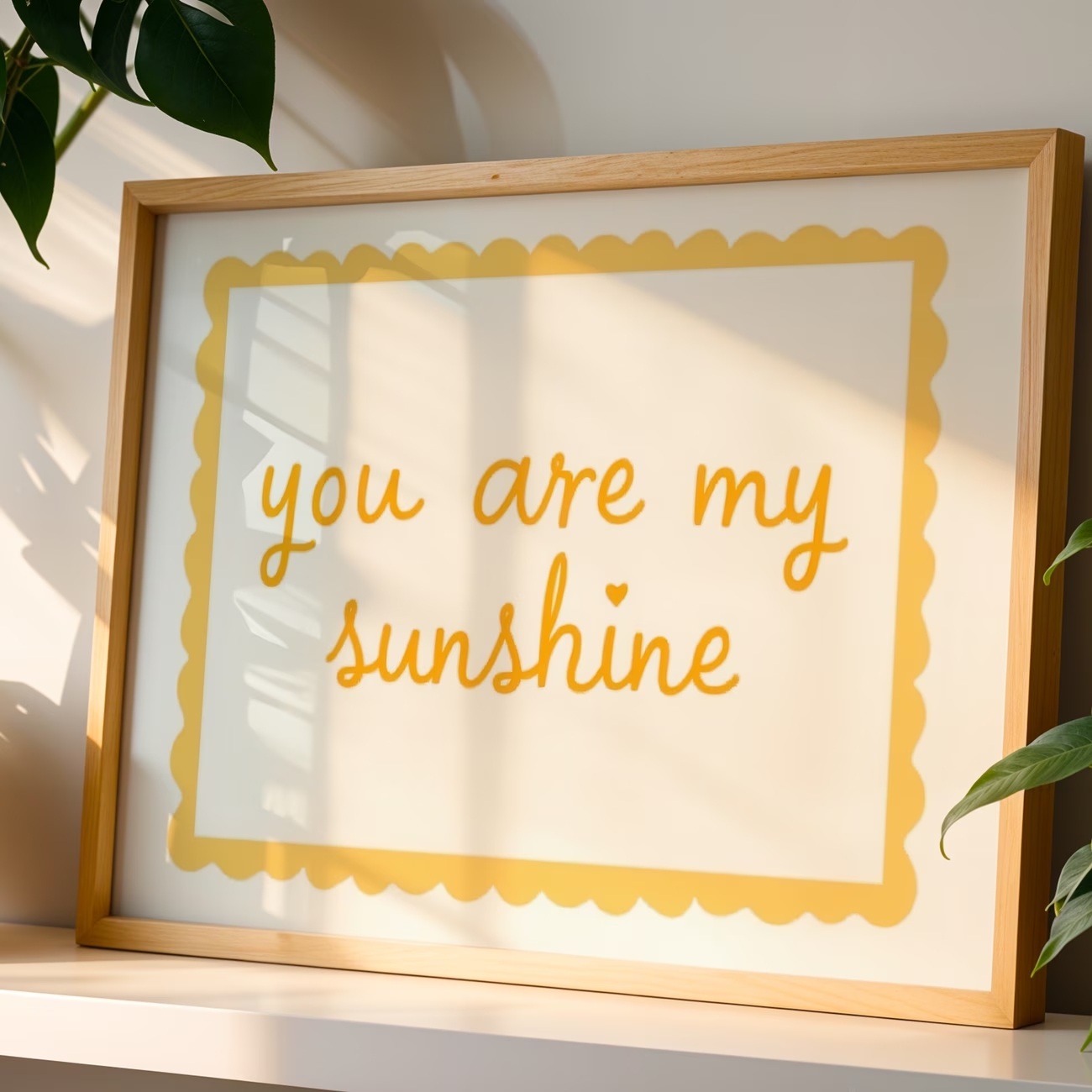 Home Decor Yellow - Nowoczesny wydruk na płótnie z cytatem