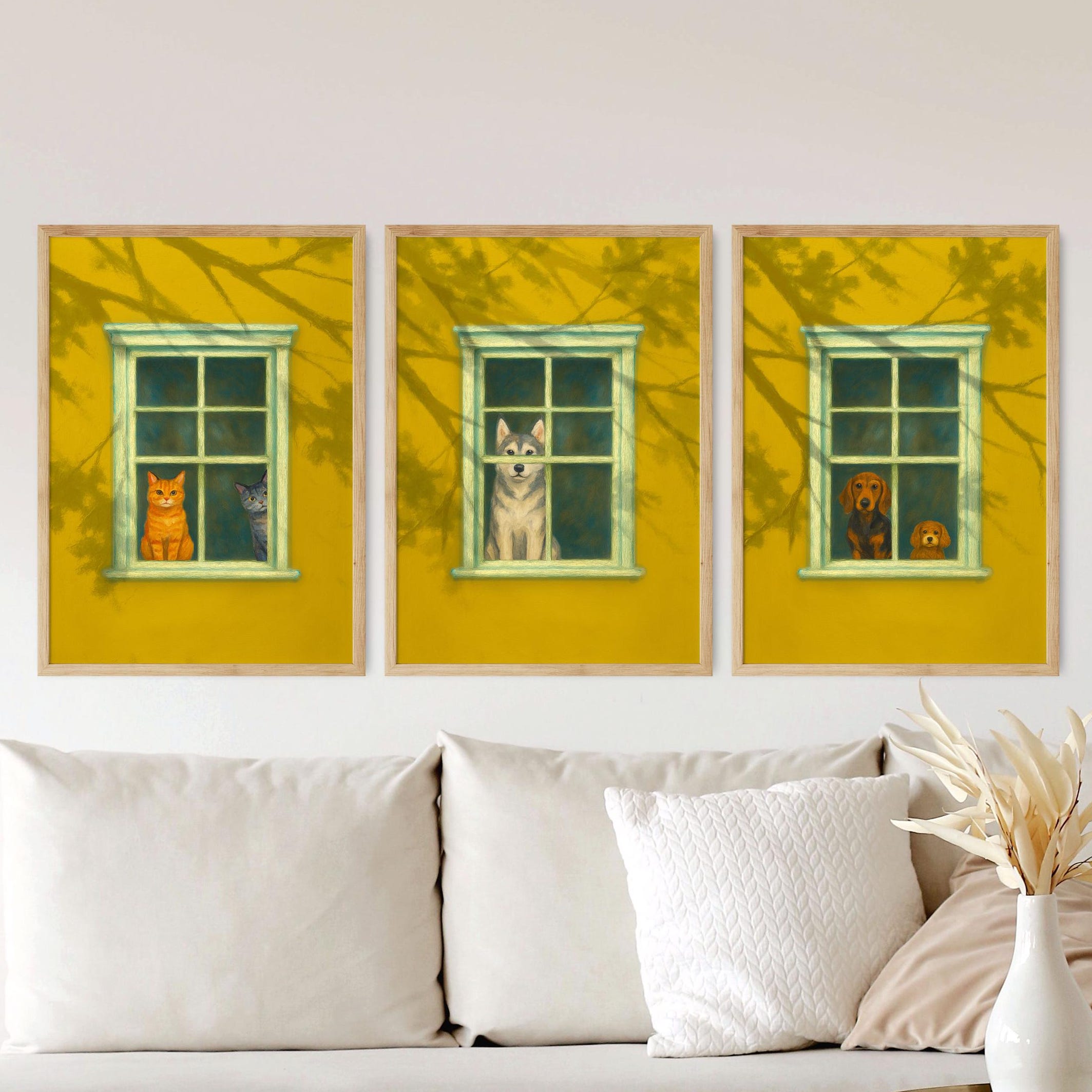 Home Decor Yellow - (3 sztuki bez ramy) 3 sztuki