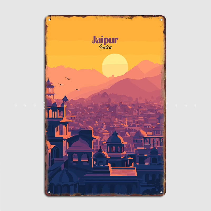 Home Decor Jaipur - Plakaty z krajobrazem Jaipur, zachód słońca,