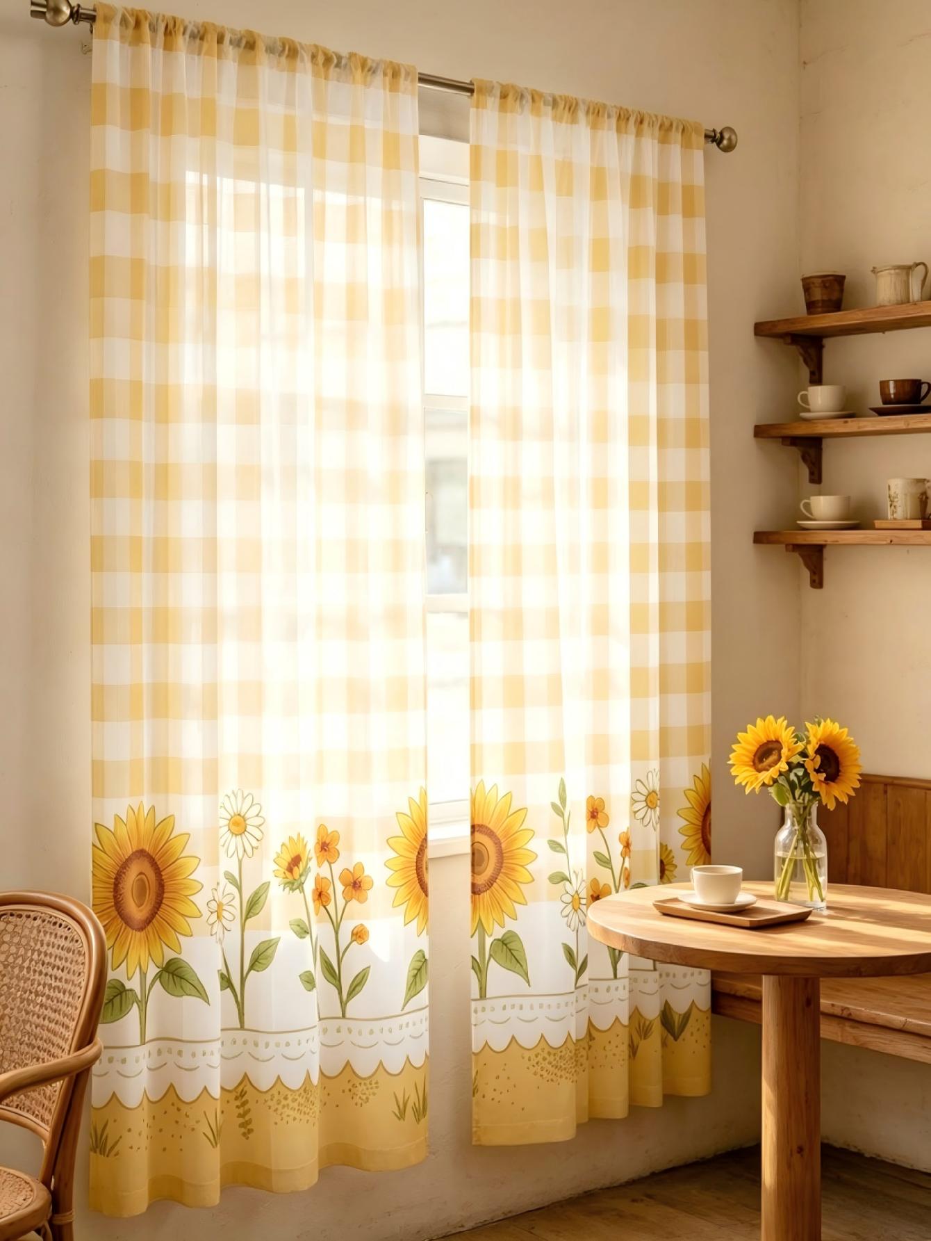 2 szt. Przezroczyste zasłony z – Home Decor Yellow recenzja i cena